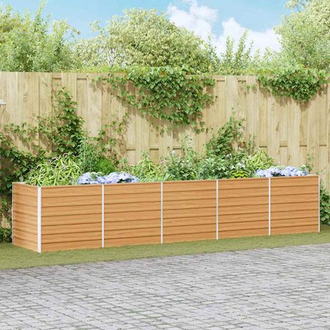vidaXL Jardinière surélevée Marron Clair 400 x 80 x 77 cm