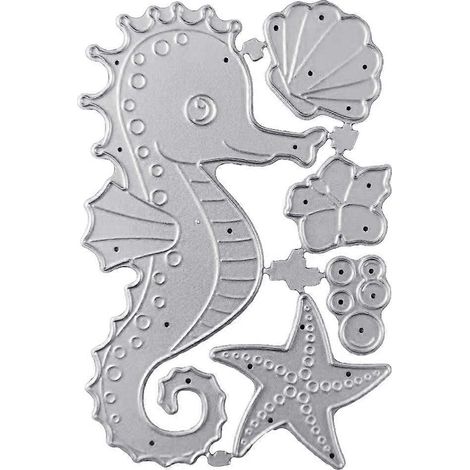 Seepferdchen für Muschel-Seestern-Metall-Stanzformen Schablone DIY Scrapbooking Album Pa