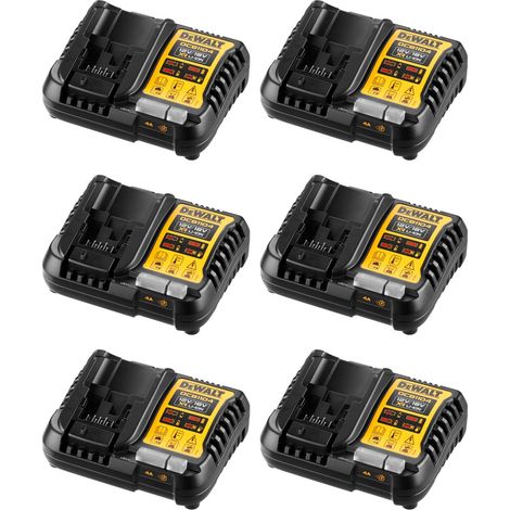 Pack de 6 chargeurs DeWALT DCB1104-6 (DCB1104 - 12V 18V) (1/2)