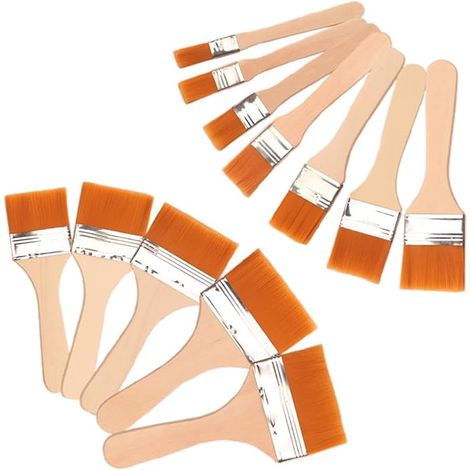Flat Brushes for Paint and Varnish Wood with Wooden Handle Stain Dyeing DIY (1/3)