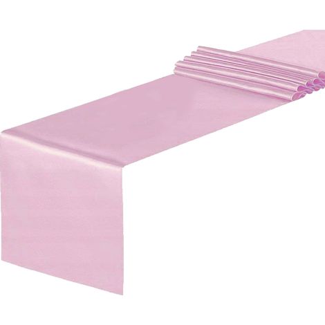 Tovaglia decorativa in raso liscio rosa 0,36 x 9 m (1/3)