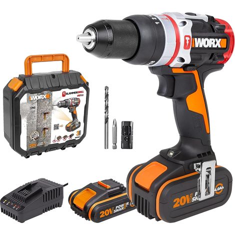 Perceuse à percussion WORX, 20V 4Ah + 2AH batteries (1/5)