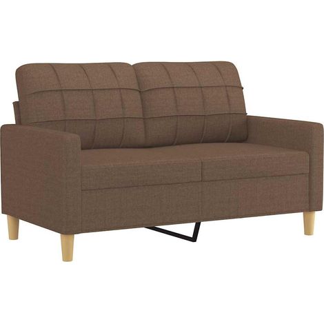 Canapé Sofa à 2 places Marron 120 cm Tissu (1/5)