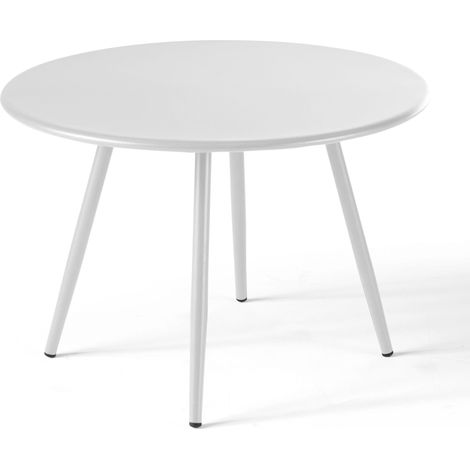 Table basse ronde en métal blanche  - Palavas