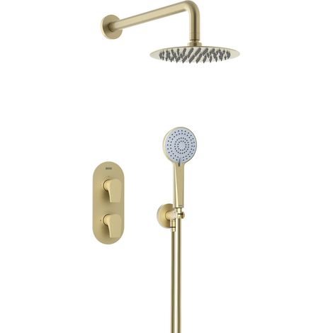 Bristan Hourglass Concealed Dual Control Mixer Shower Pack - Brushed Brass (1/4)