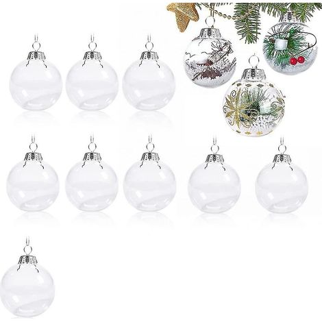 Boules de Noël transparentes, 12 boules transparentes à remplir, boules pour sapin de Noël, boules de Noël personnalisées (1/5)