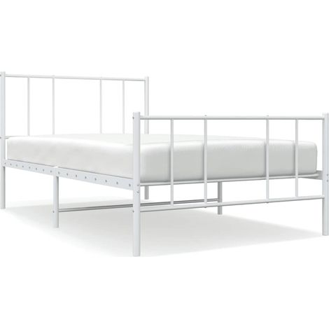 Maison Exclusive - Giroletto con Testiera e Pediera Metallo Bianco 90x200 cm (1/5)