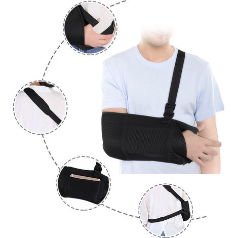 Écharpe de bras avec support pour le pouce, écharpe d'épaule démise pour bras cassé, immobilisateur de poignet et de coude (1/5)