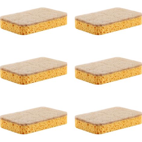 Éponges naturelles à base de plantes anti rayures pour cuisine et salle bain lot de 6 (1/5)