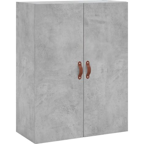 Mobiletto a muro dal design moderno con pratico spazio contenitivo 69,5 x 34 x 90 cm legno composito grigio cemento 020048568