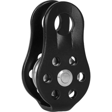 Poulie fixe micrométrique en alliage d'aluminium poli, haute résistance, légère, pour travaux en hauteur, descente en rappel, noir, taille unique (1/5)