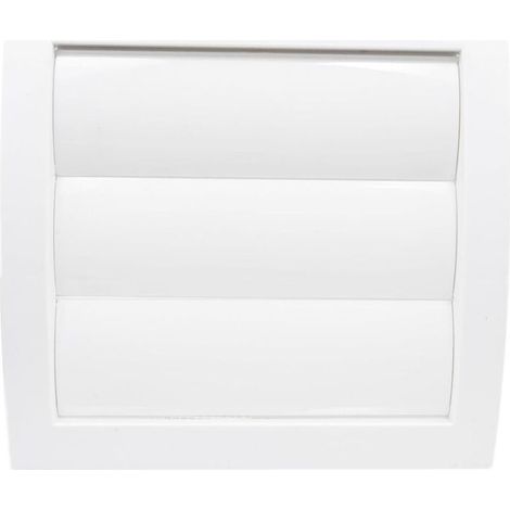 1 grille de ventilation (blanche) avec ouverture de Ø 150 mm, avec volet mobile, persienne et clapet anti-retour. Fabriquée en plastique ABS. (1/4)