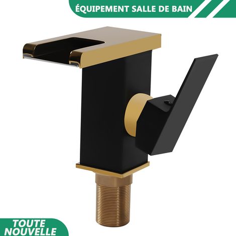 WAOBDLA G1/2'' RVB LED robinet robinet cascade avec 2x tuyaux pour salles de bains, cuisines, douches (1/5)