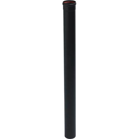 TEN – Conduit de fumée noir mat 100cm d.80 – Joint viton inclus – Évacuation pour poêles à granulés – 2 diamètres disponibles (1/8)