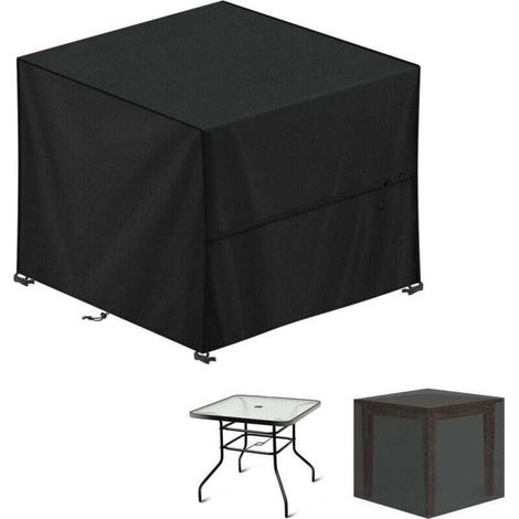 Housse table jardin carrée 90x90x90cm - 420D Oxford imperméable anti-UV - Protection salon de jardin - Résistante à l'eau - Jardinniers et propriétaires (1/4)