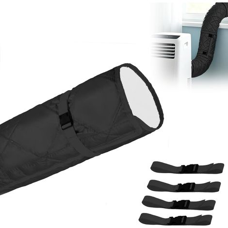 Funda aislante para aire acondicionado, 150x53cm Funda aislante para tuberías de aire acondicionado, Aislamiento para tuberías de aire acondicionado con 4 elementos ajustables, Funda para tuberías de (1/5)