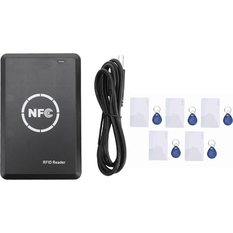 Lecteur NFC 13.56MHz 125KHz, copieur de carte d'identité IC avec 5 porte-clés T5577 pour ascenseur AWID (1/5)