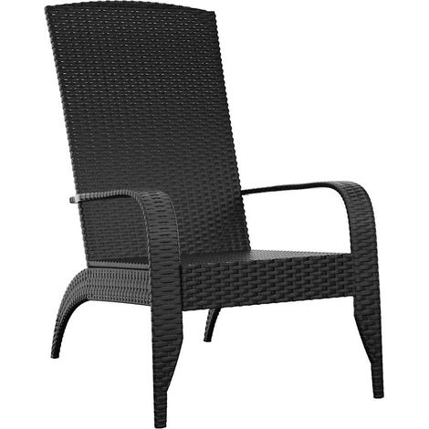 Sedia da Giardino  Sedute da esterno Adirondack nera in polyrattan (1/4)