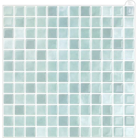 Lot de 10 feuilles de carreaux 3D autocollants en vinyle pour dosseret de cuisine, carrelage mural marocain pour cuisine et salle de bain, 25,4 x 25,4 cm (1/5)
