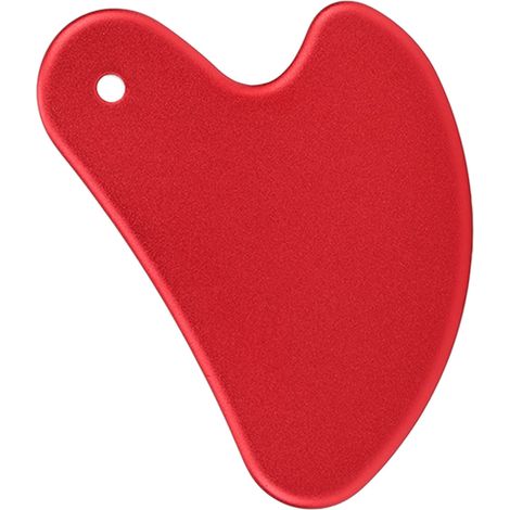 Lame de Gua Sha en alliage d'aluminium, outil de raclage corporel et facial, favorise la circulation sanguine, plaque de massage beauté rouge (1/5)