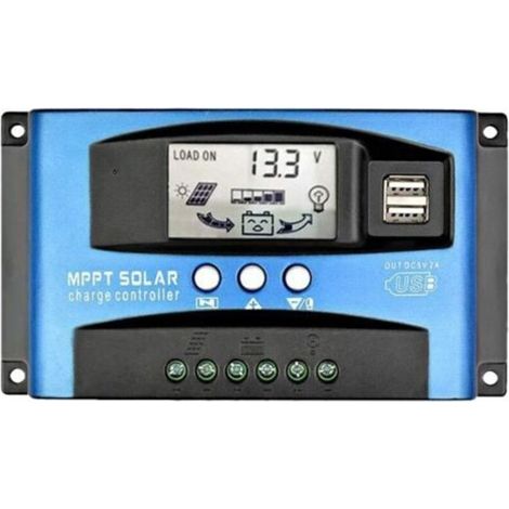 Contrôleur de charge solaire, double écran LCD USB,12 V 24 V,MPPT 100A (1/5)