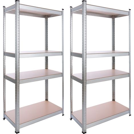 AREBOS 2x Schwerlastregal 160x80x40cm 320 kg  Kellerregal Lagerregal Steckregal verzinkt