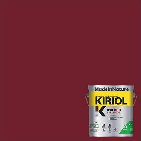 Peinture Bois et Métaux, Sous couche et Finition, Antirouille, sur Fer, Acier, Galvanisé, même rouillés, très opacifiant - 0.75 litre - RAL 3004. (1/4)