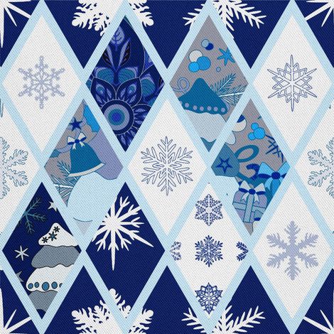 Telas decorativas para exteriores Oxford - motivo geométrico de invierno (1/5)