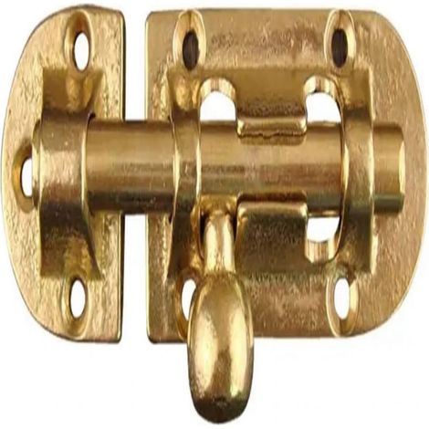 Loquet De Porte - Laiton - 1 Pièce - 120 X 25 Mm - Mécanisme Pêne Coulissant - Pour Portes Bois Vintage