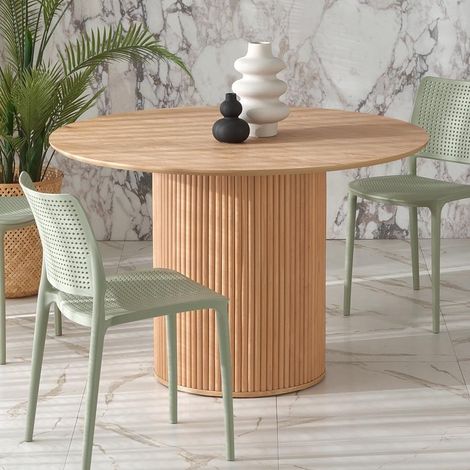 Table à manger design ronde bois 120cm Talis (1/5)