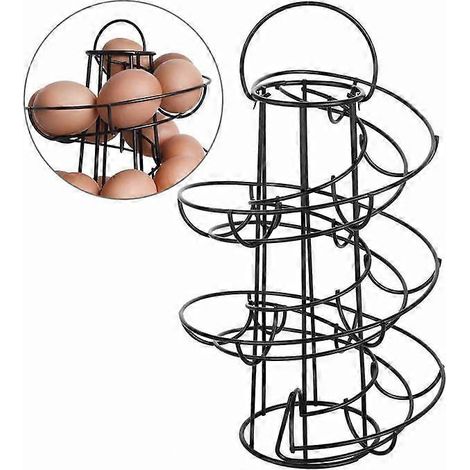 Présentoir à œufs en métal à motif spirale Toplife, noir (1/5)