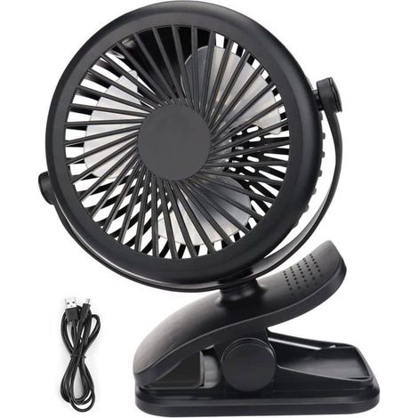 Ventilateur USB, mini ventilateur de bureau personnel, 3 vitesses réglables à 360° (1/3)