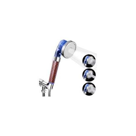 Soffione doccia filtrante, soffione doccia ad alta pressione a risparmio idrico con perline filtranti, soffione doccia a 3 impostazioni con doccetta a mano, soffione doccia Ecowater Spa con tubo fless