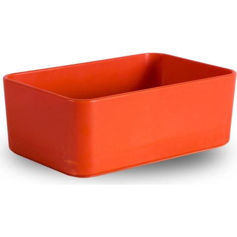 Mangeoire plastique rectangulaire simple rouge CHICK'A
