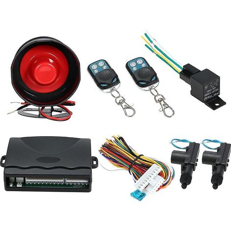 Alarme de voiture + Kit de verrouillage centralisé 2 portes avec capteur de choc, antidémarrage (1/5)