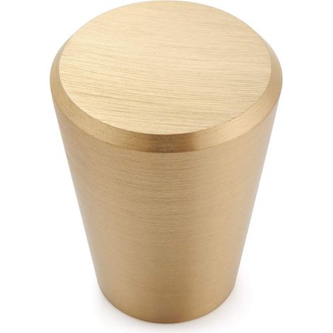 Lot de 10 poignées de porte en laiton massif massif pour armoires, tiroirs et armoires doré 20 mm conique (1/5)