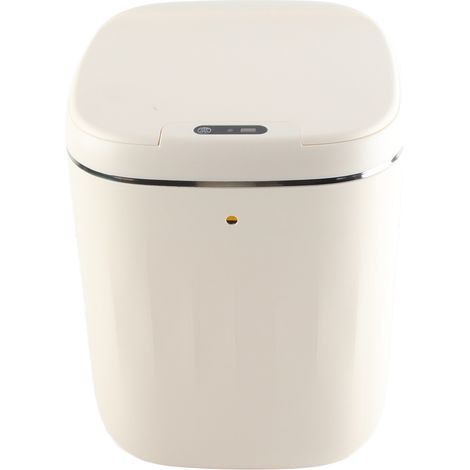 Automatischer 20-Liter-Abfalleimer mit Sensor für Küche und Bad – wasserabweisendes PP, leicht zu reinigen, modernes cremefarbenes und weißes Design, inklusive 1 x elektrischem Abfalleimer (1/5)