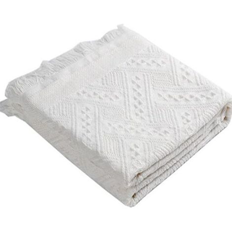 Green Mobility-Tapis de pique-nique d'extérieur - Couverture de camping bohème - Pliable - Résistant à l'humidité - Tapis de plage - 180×180 cm - Blanc (1/5)