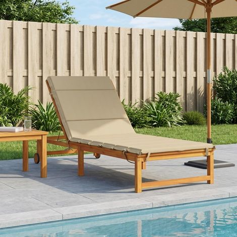 Coussin de transat GEMERT 100 % polyester Beige 200 x 90 x 3 cm vidaXL (1/5)