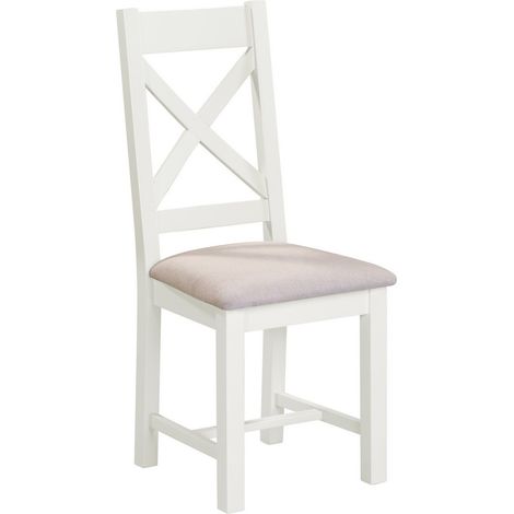 Windsor Cross Back Dining Chair (Set of 2) - L51 x W46 x H105.5 cm - Ivory/Oat Fabric