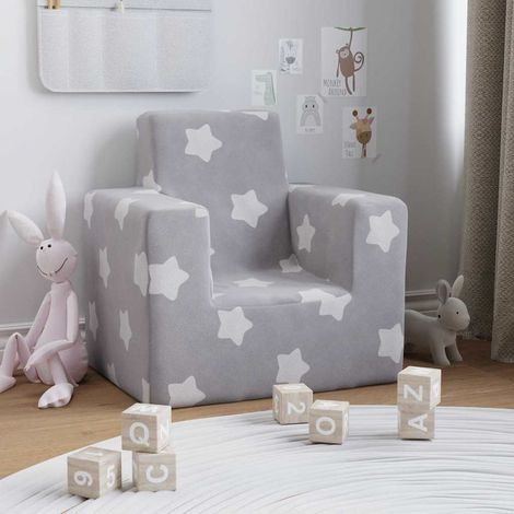 Canapé pour enfants,Sofa pour Salon,Banquette Gris clair avec étoiles Peluche douce CFW259235 (1/5)