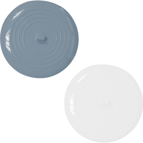 Lot de 2 bouchons de baignoire, bouchons d'évier de cuisine, bouchons de vidange en silicone de 15 cm, bouchons anti-cheveux, couvercles à ventouses plats pour la cuisine, accessoires de salle de bain (1/5)