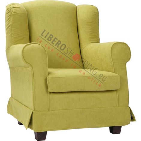 Poltrona imbottita BERGERE in tessuto sfoderabile Lime (1/5)