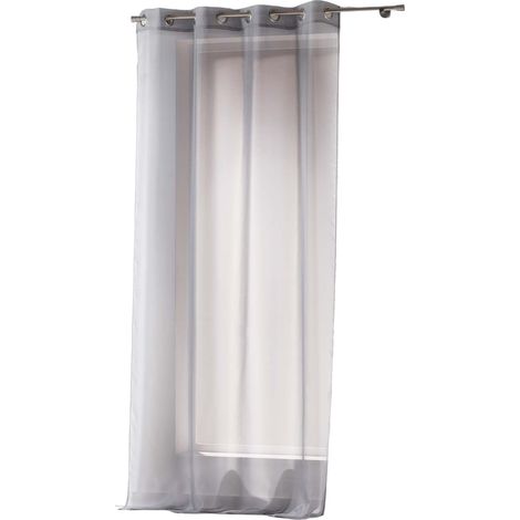 Panneau a oeillets Voile uni 140 x 240 cm Voiline Gris (1/2)