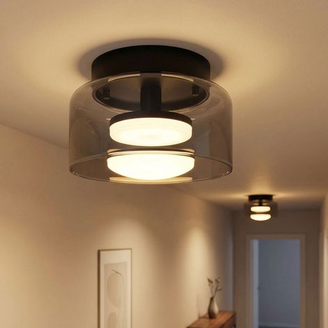 2 lampade da soffitto a LED, lampada da camera da letto, grigio alluminio, H 13 cm (1/5)