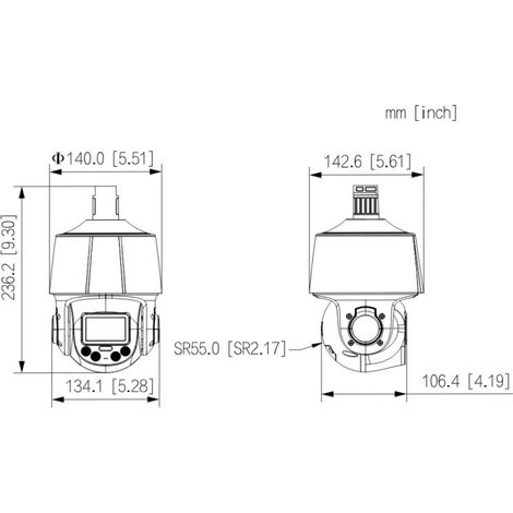SD3C205DB-GNY-AW-PV - Caméra de dissuasion intelligente PTZ IP/Wi-Fi à double éclairage 2 MP, zoom 5x, audio IR/LED