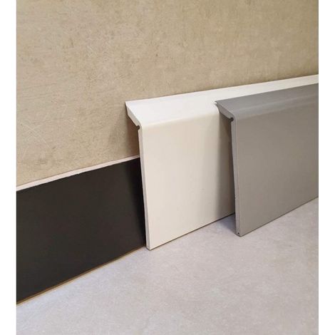 Madeinnature – Plinthe PVC de rénovation blanche ou grise – Hauteur 11.4 cm – Longueur 10 ML – Résistante aux chocs pour pièces humides