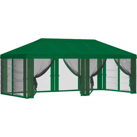 Gazebo Cover with Sidewalls Green 600.5 x 300.5 cm Polyester vidaXL (1/5)