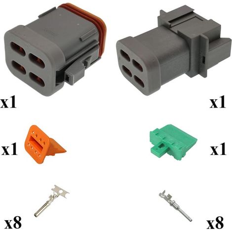 Kit connettore serie DT maschio femmina 8 vie E003