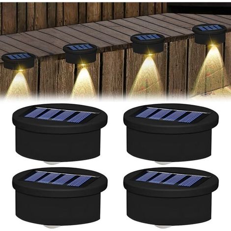Lot de 4 lampes solaires flottantes pour piscines, éclairage de piscine à LED solaire, étanches, pour marches de jardin, clôtures et terrasses. (1/4)